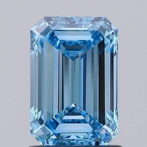 IGI Certified Emerald-Cut 1.38ct Diamond VVS2 Fancy Vivid Blue Lab-Grown